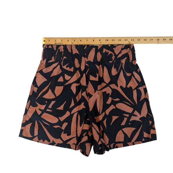 A New Day High-Rise Linen Pull-On Black/Brown Shorts Women’s Small - Picture 7 of 10